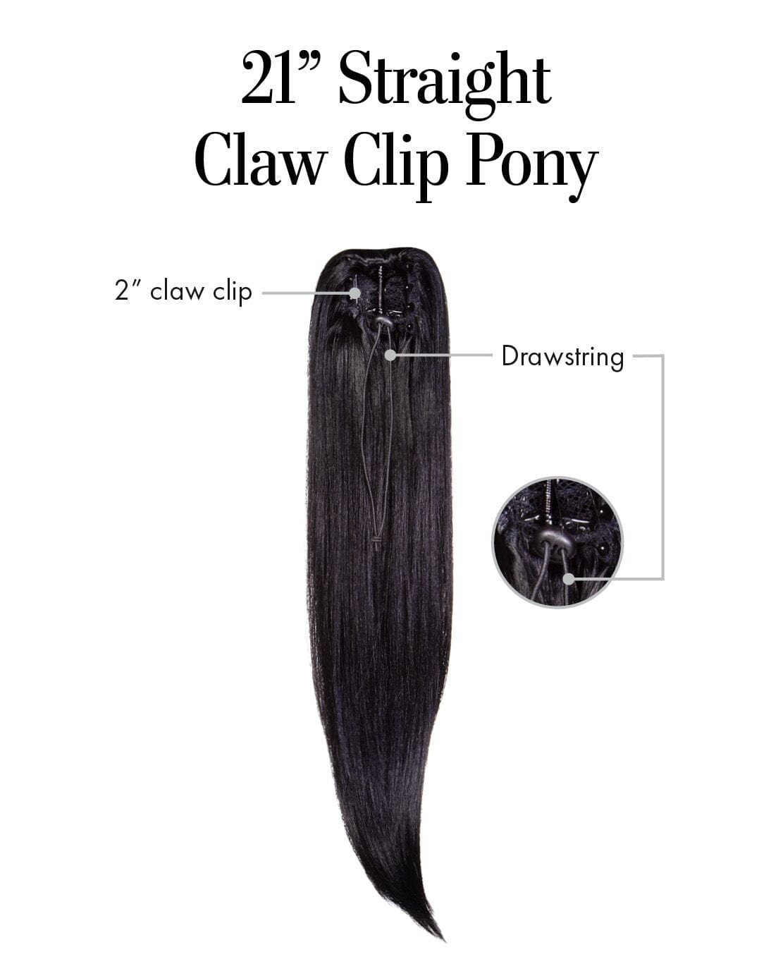 21in Straight Claw Clip Pony by Kim Kimble