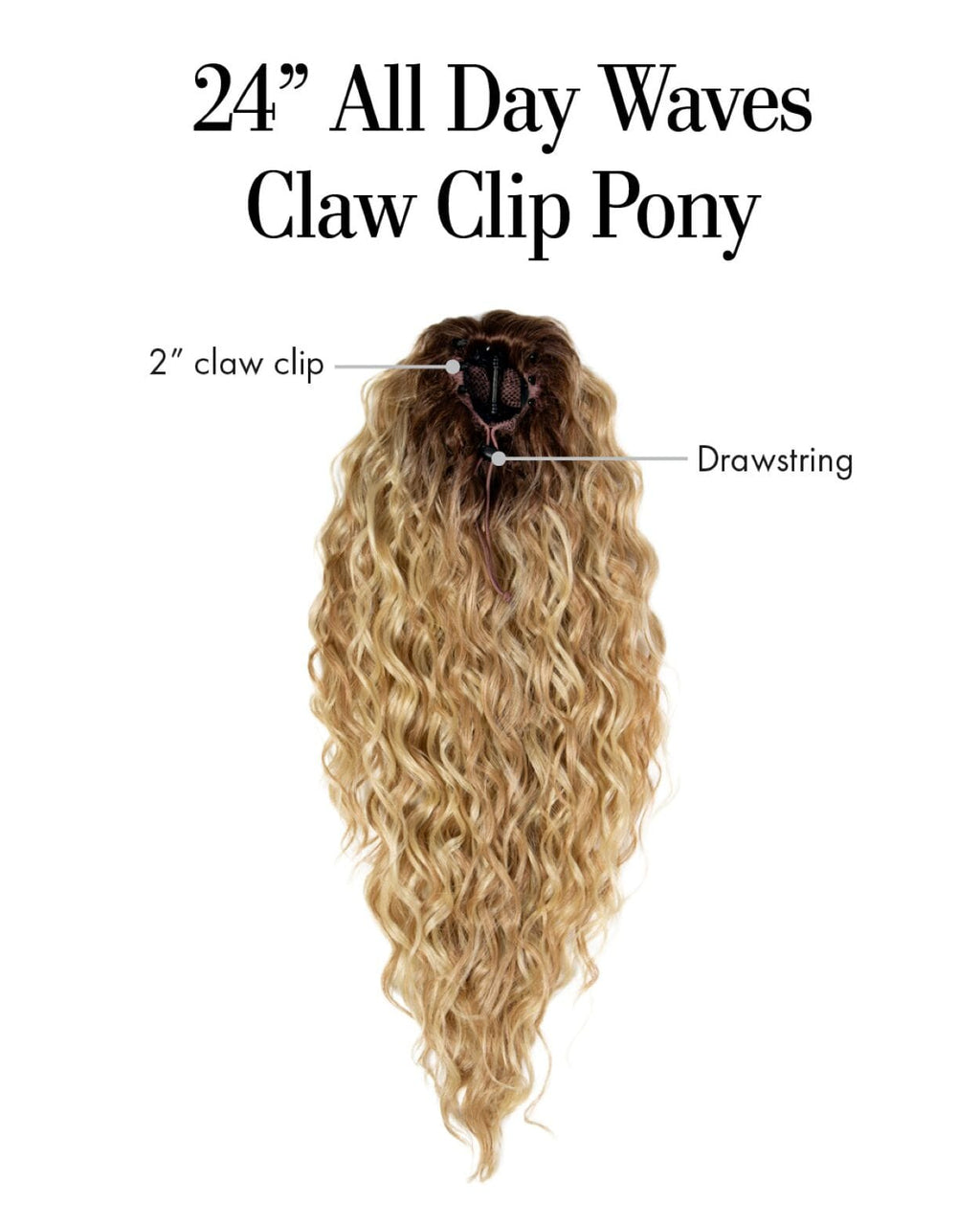 24in All Day Waves Claw Clip Pony by Kim Kimble