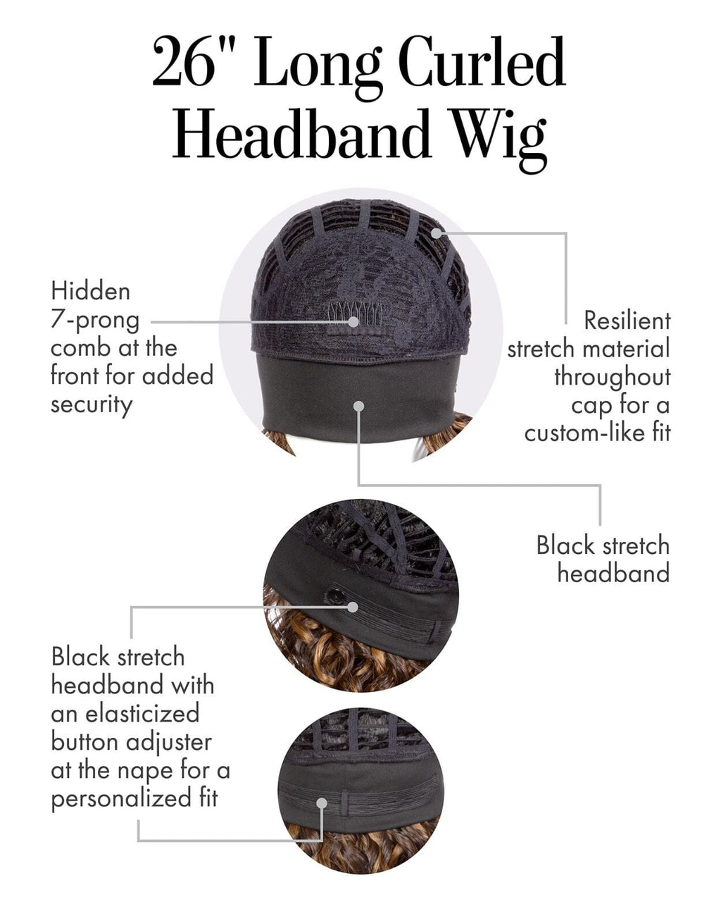 26 in Long Curled Headband by Kim Kimble