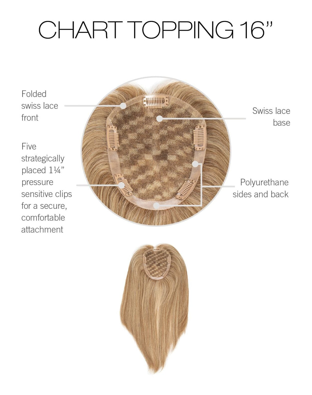 Chart Topping Human Hair Topper by Raquel Welch